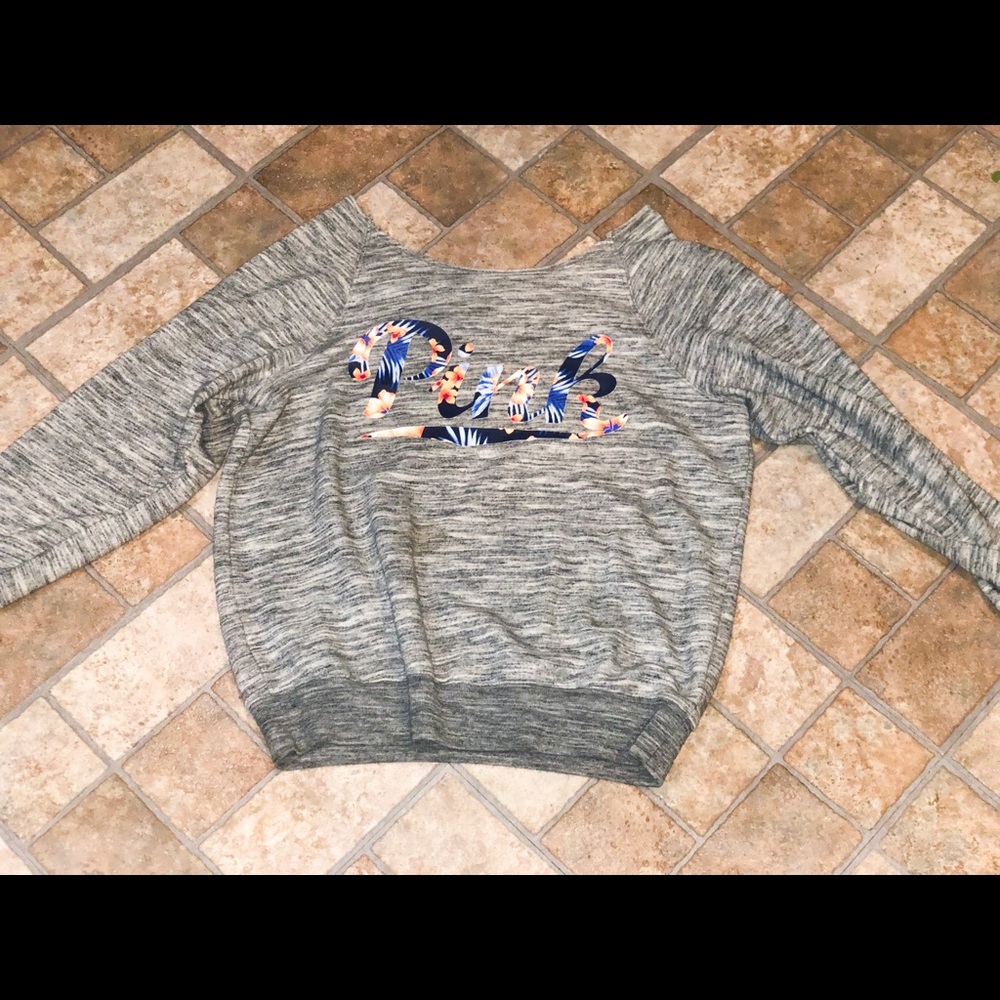 Victoria’s Secret PINK crew neck floral logo XS